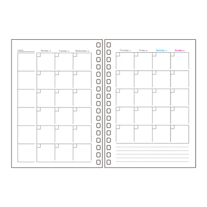 オープンリングノート＜適合リーフ＞日付フリーマンスリー　Ａ６